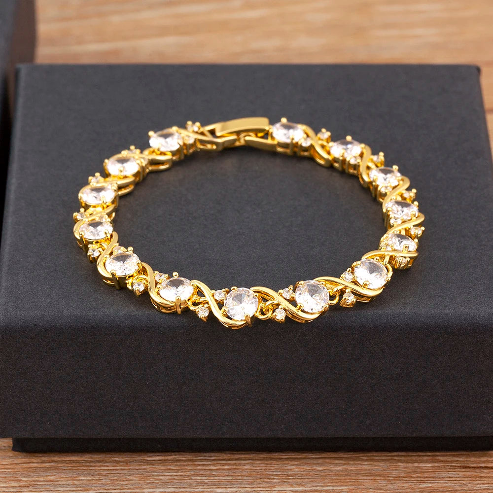 "Zircon Charm Chain Bracelet – Women’s Jewelry"