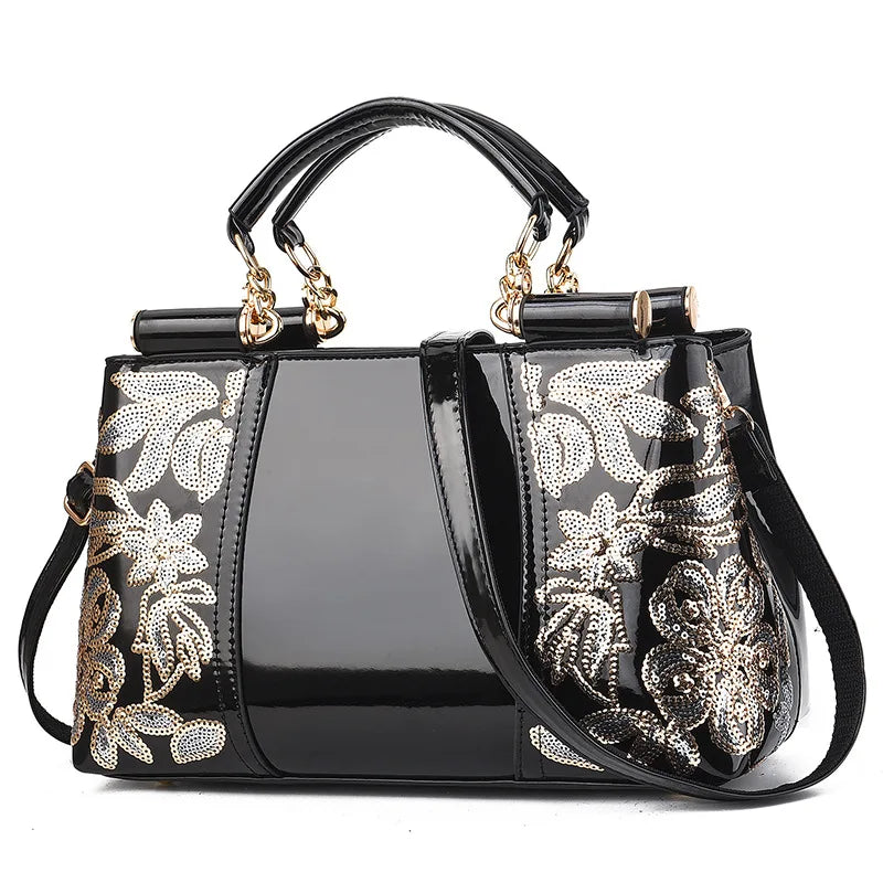 Embroidery Leather Shoulder Bag