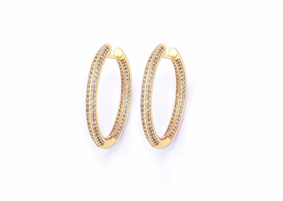 Zircon Crystal Hoop Earrings – Women’s Jewelry