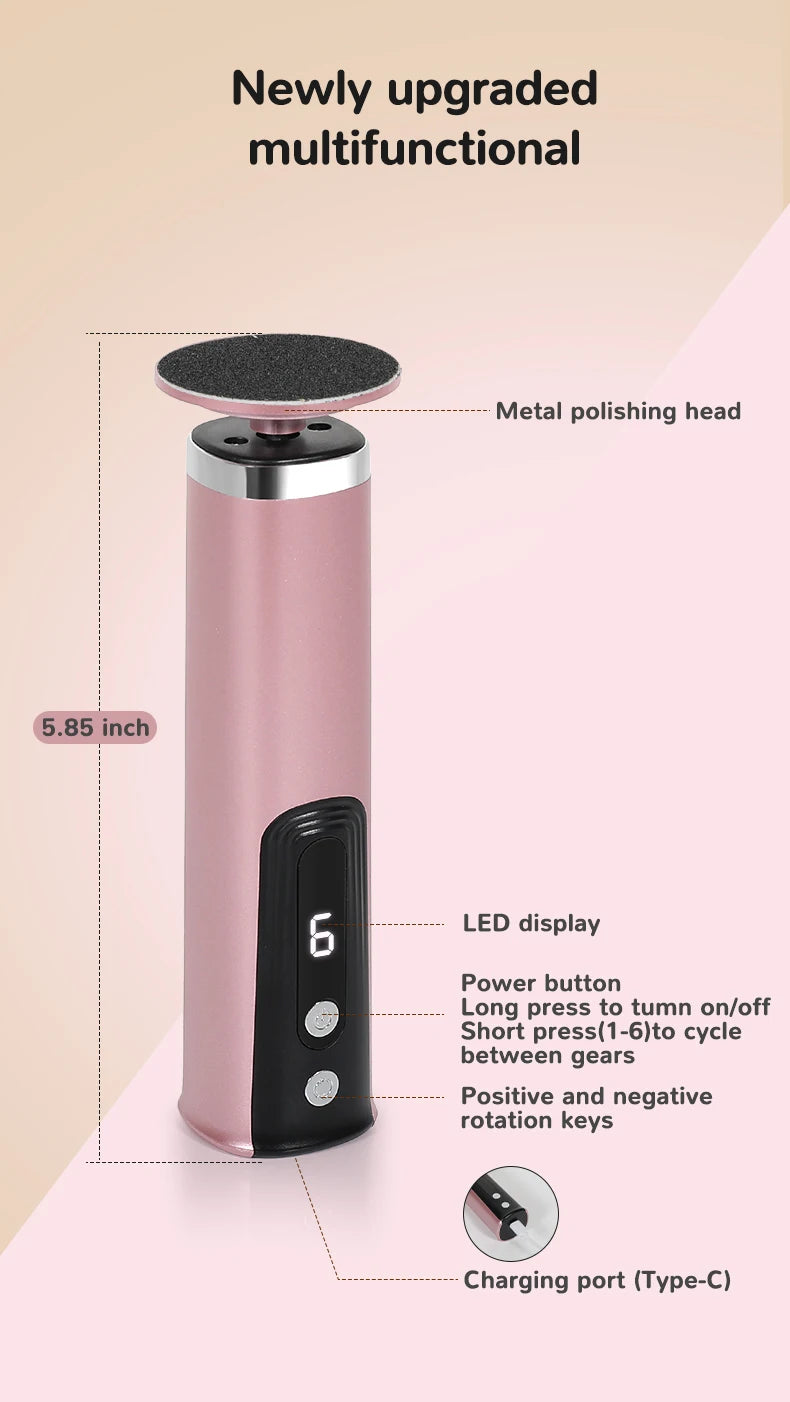 2-in-1 Electric Foot Care Tool – Callus Remover & Nail Polisher