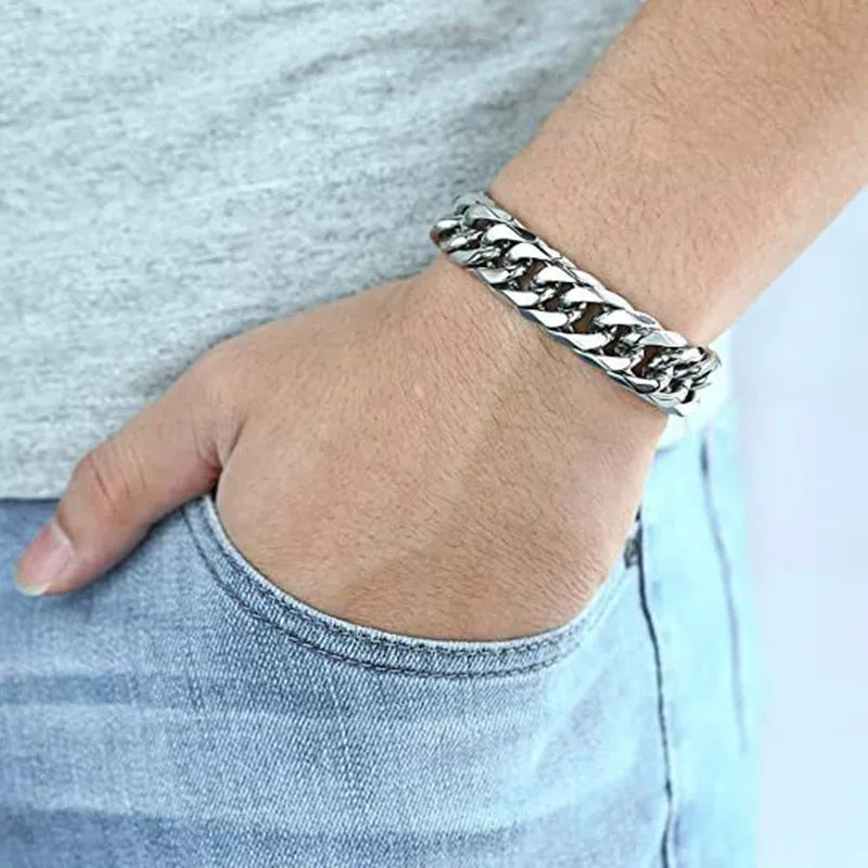 HNSP Thick Stainless Steel Men's Bracelet