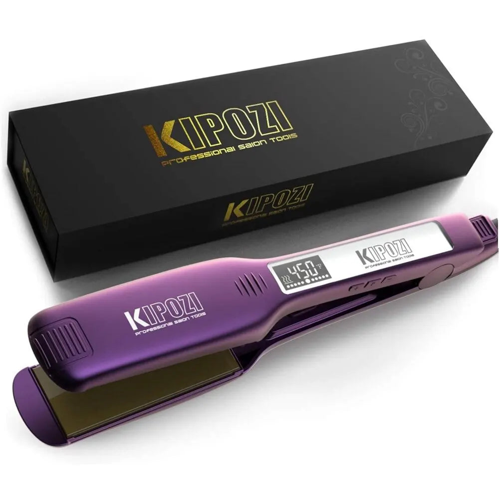 KIPOZI Professional Titanium Flat Iron – LCD Hair Straightener