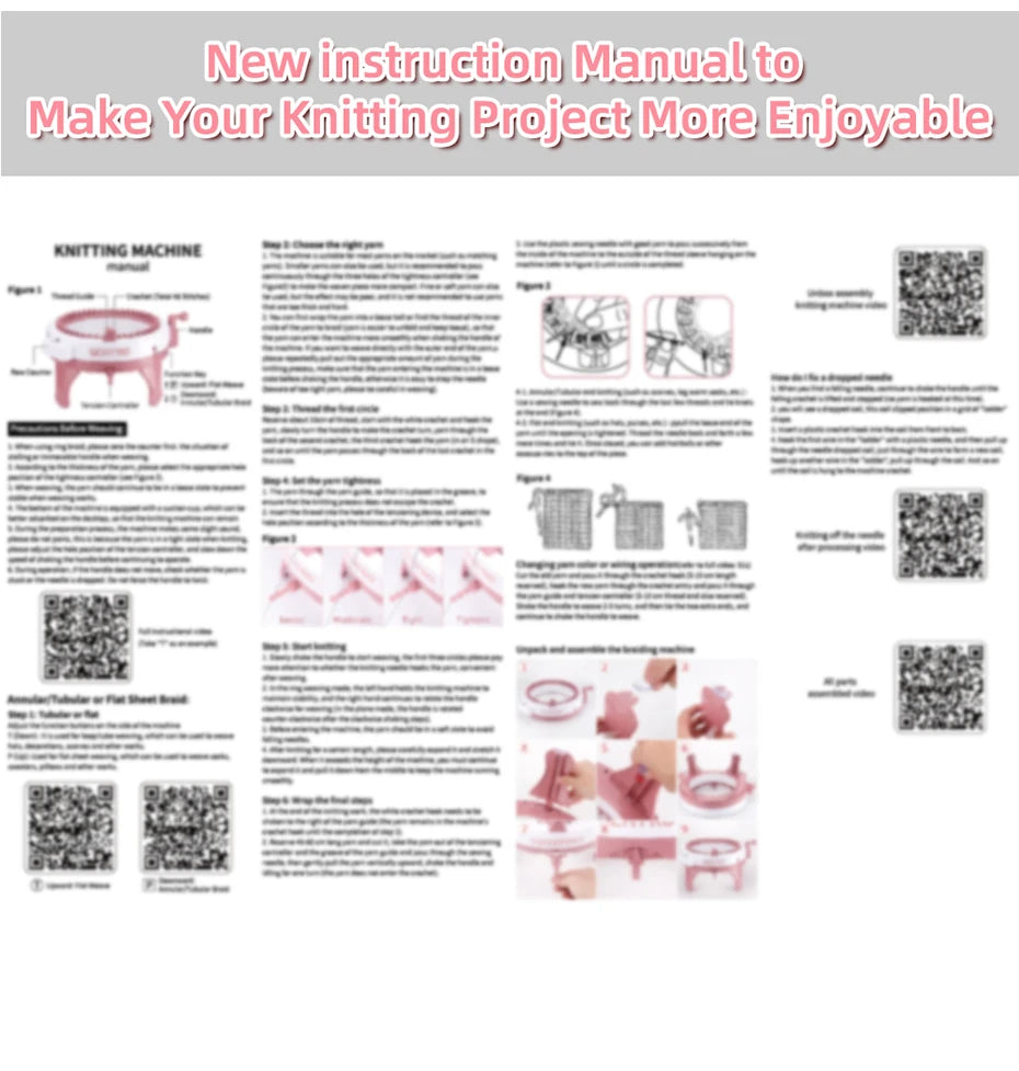 SENTRO 48-Needle Smart Knitting Machine Kit – Flat & Double Weave