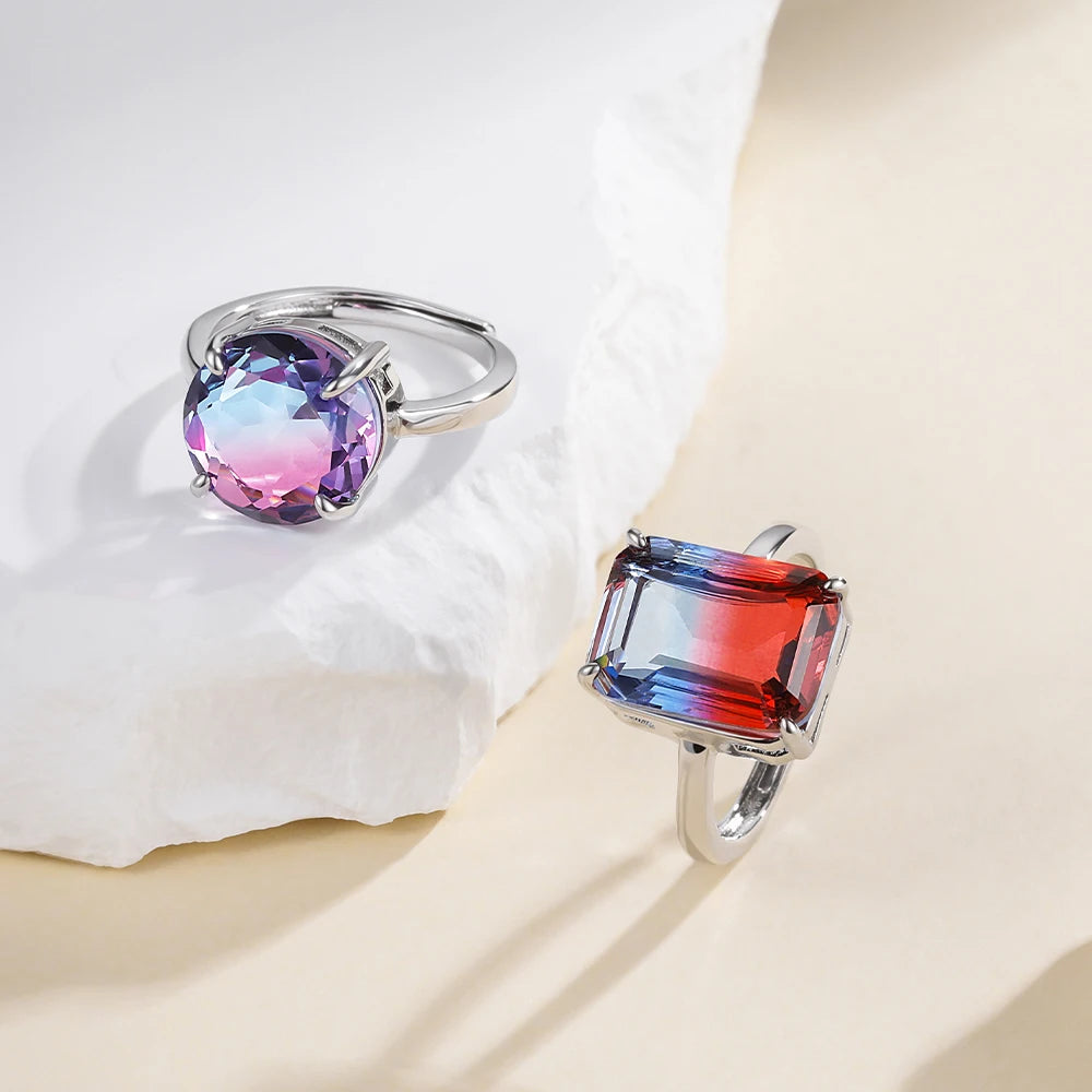 Monkton Lavender Glass Y2K Bridal Ring 12MM