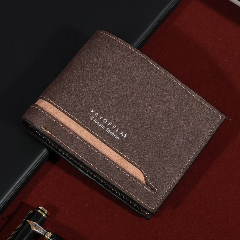 Luxury Synthetic Leather Short Wallet with Card Slots