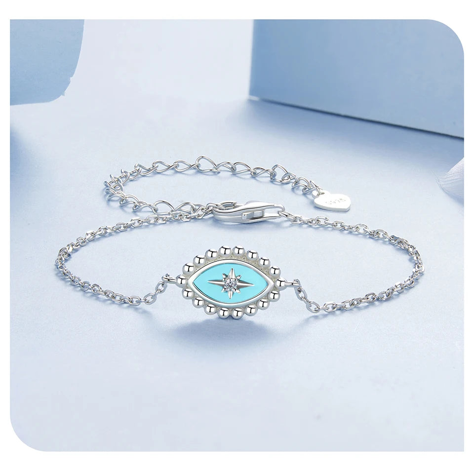 Sterling Silver Evil Eye Bracelet for Women”