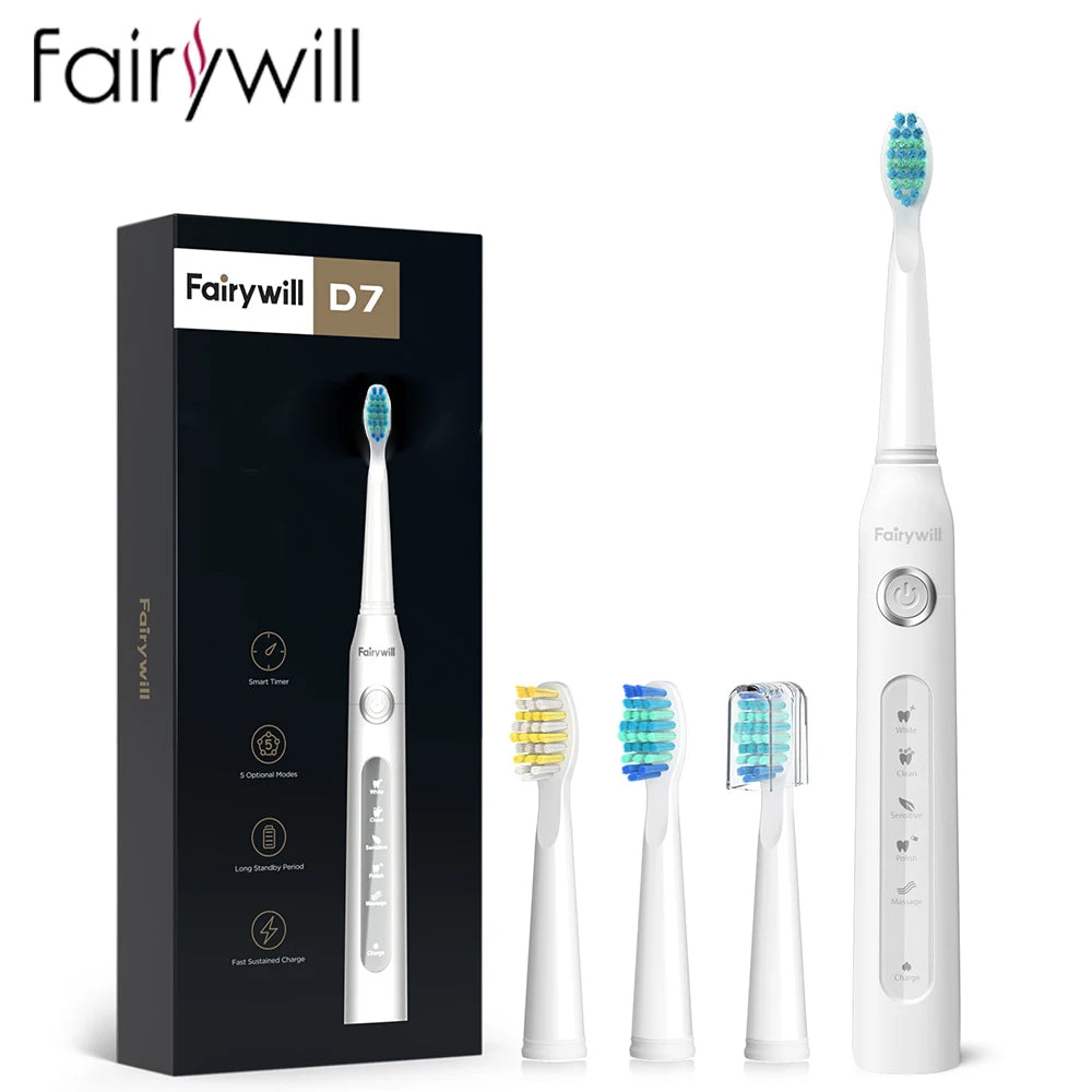 Fairywill FW-507 Electric Sonic Toothbrush – Rechargeable & Waterproof