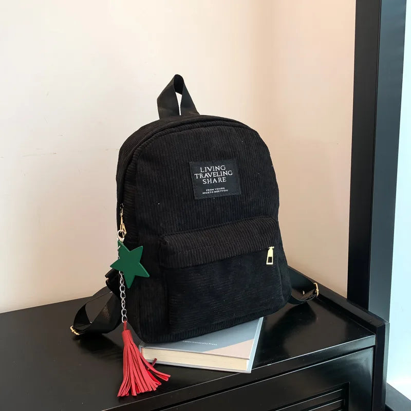 Casual Corduroy Backpack