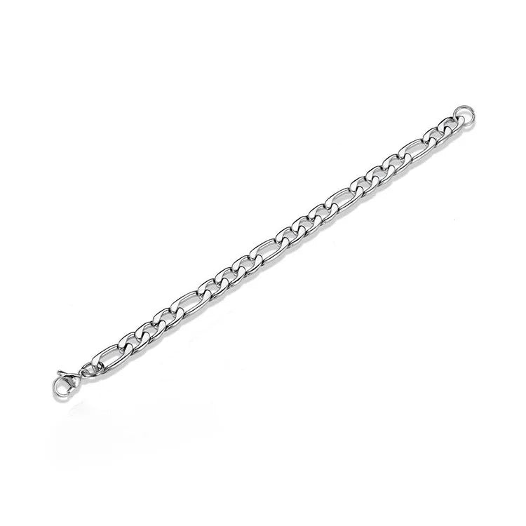 5mm Stainless Steel Figaro Bracelet”