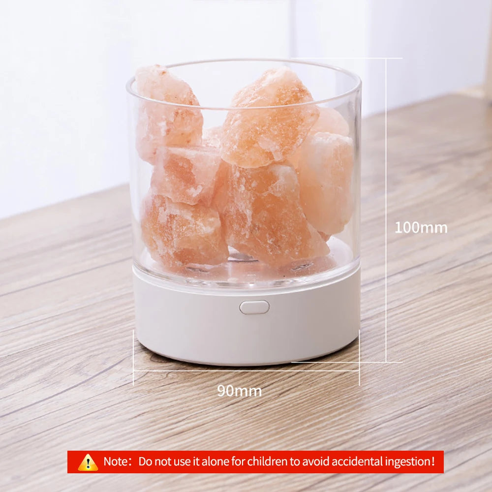 USB Himalayan Salt Lamp – Air Purifier & Warm LED Night Light