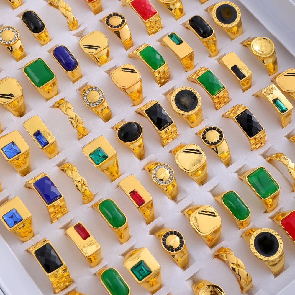 1️⃣ “Vintage Black Square Rings for Men & Women