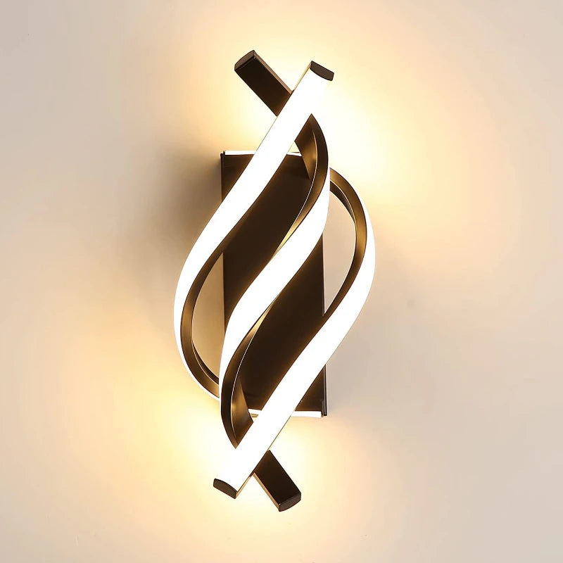 Curved Spiral LED Wall Lamp for Bedroom & Living Room