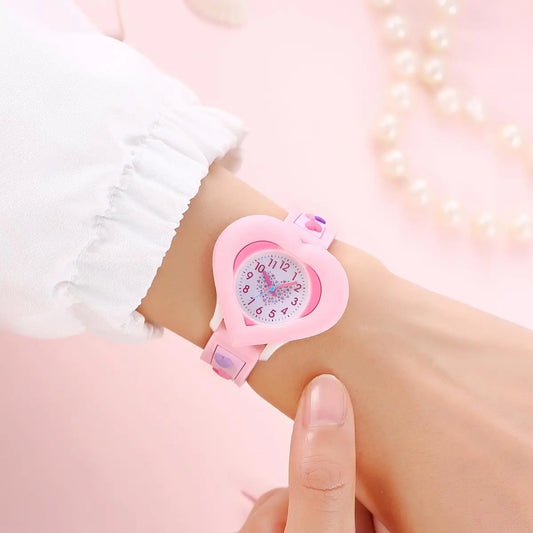 Heart-Shaped Kids Cartoon Watch