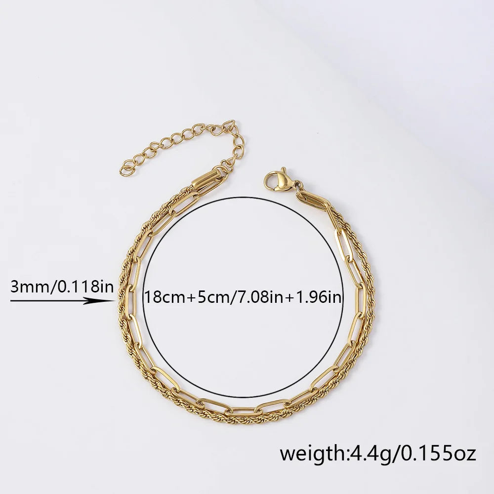 Gold Twist Chain Bracelet Men