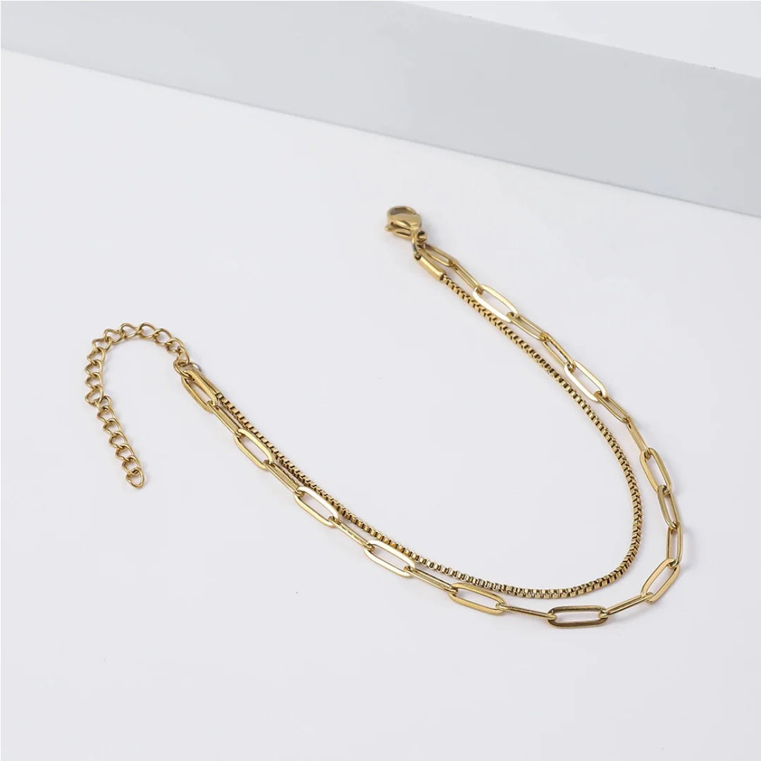 Gold Rustic Steel Bracelet Men