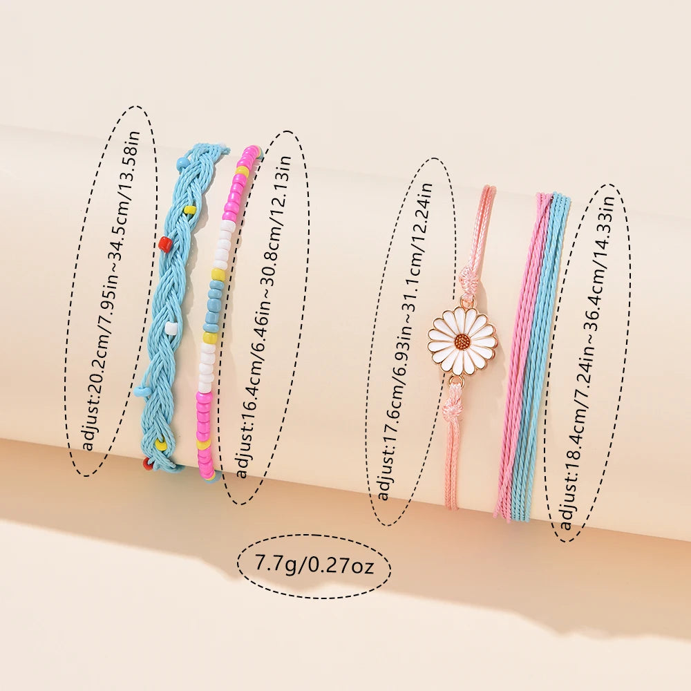 5PCS Gaiety Women's Heart Watch Set