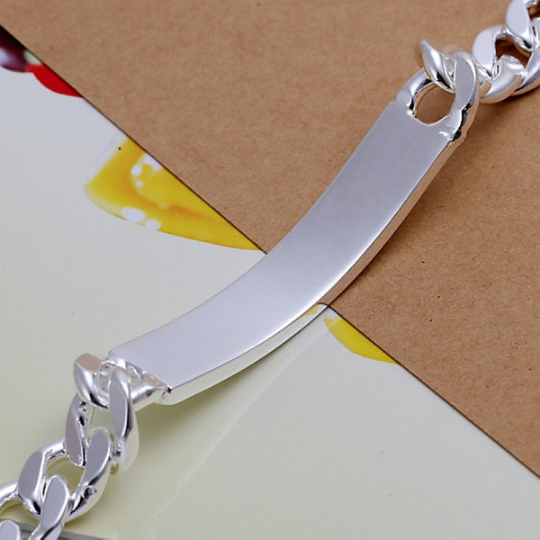 “10mm Silver Geometric Men’s Chain Bracelet”