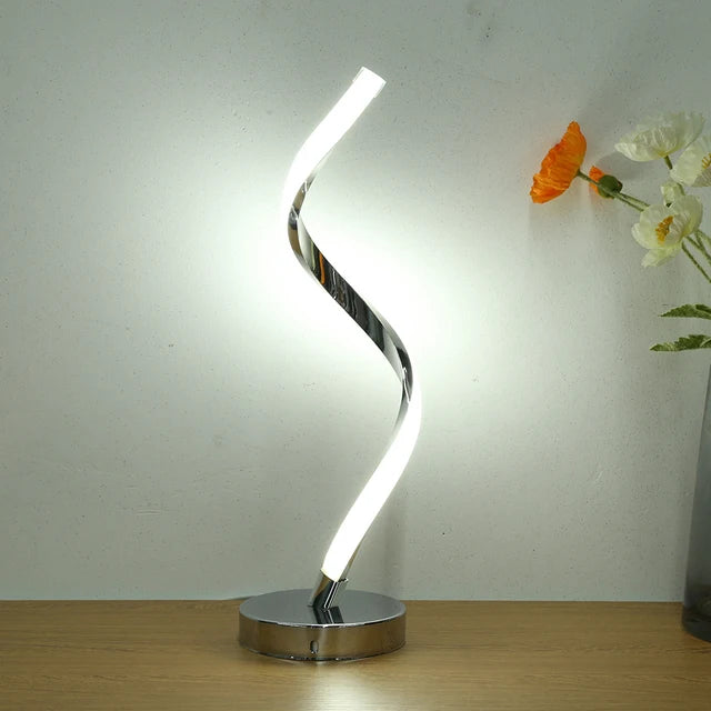 "Modern LED Spiral Table Lamp