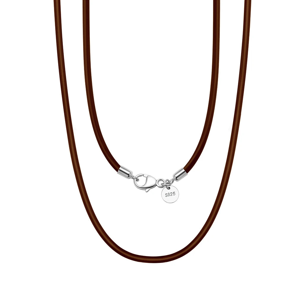 KISS MANDY 925 Silver Italian Leather Cord Necklace