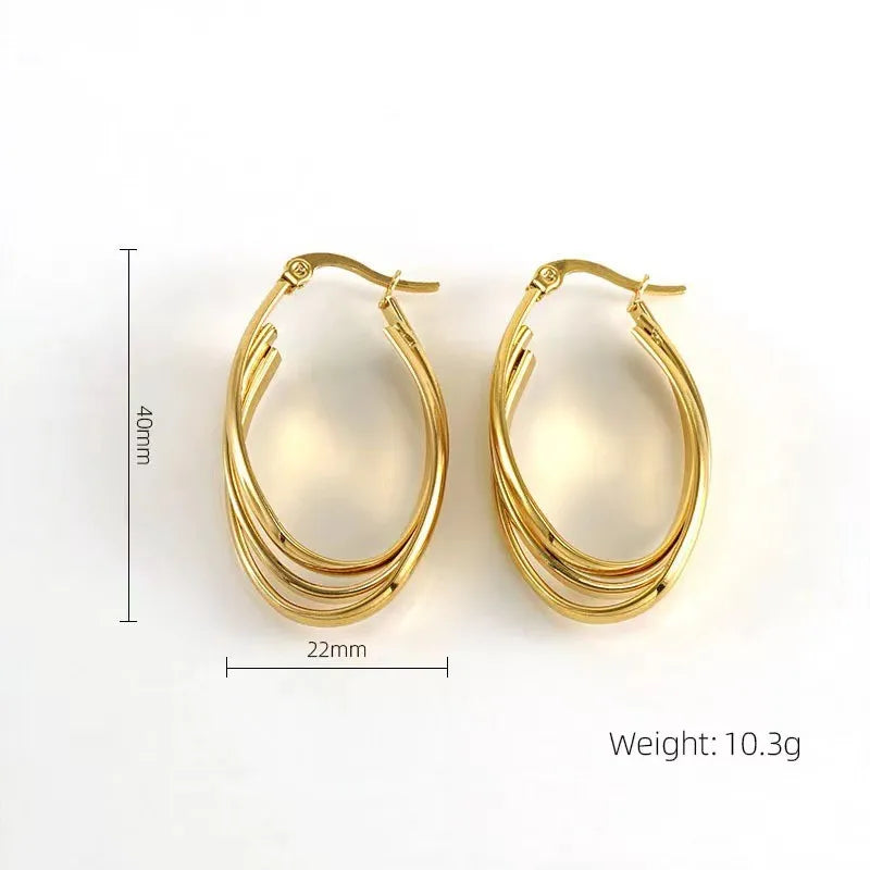 18K Gold Filled Hoop Earrings for Women