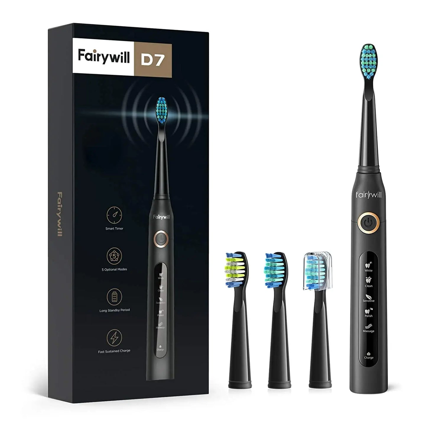 Fairywill FW-507 Sonic Toothbrush – Rechargeable & Waterproof