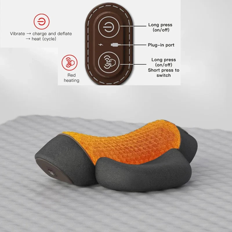 Electric Cervical Pillow Massager – Hot Compress & Vibration