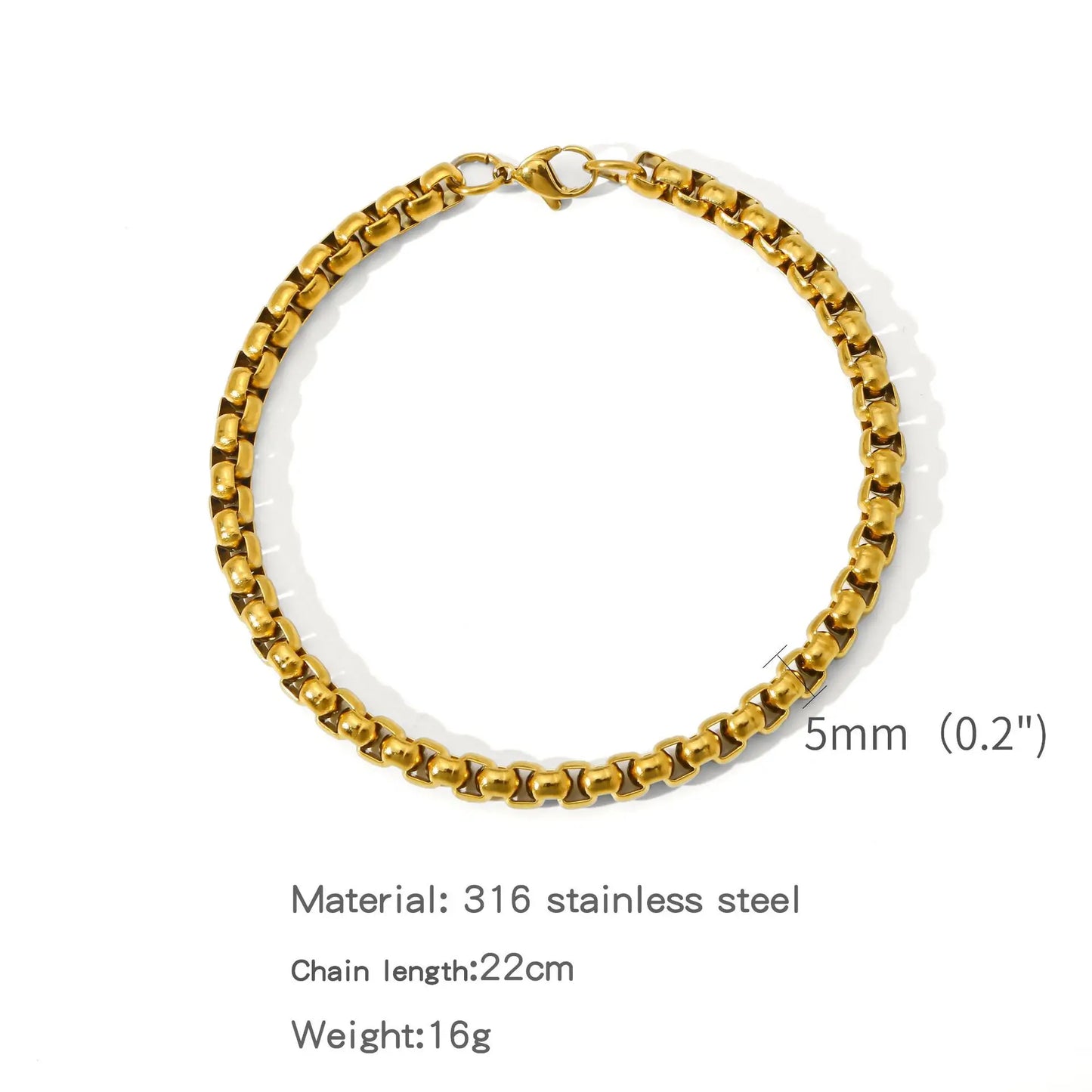 Square Ball Chain Bracelet Men