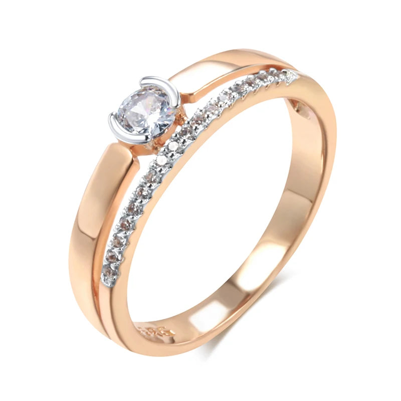 Kinel Rose Gold Slim Zircon Ring”