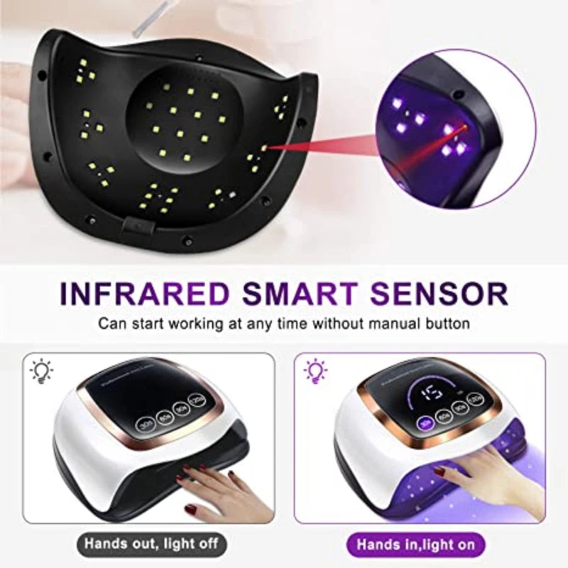 "180W UV LED Nail Lamp - Professional Gel & Acrylic Nail Dryer"