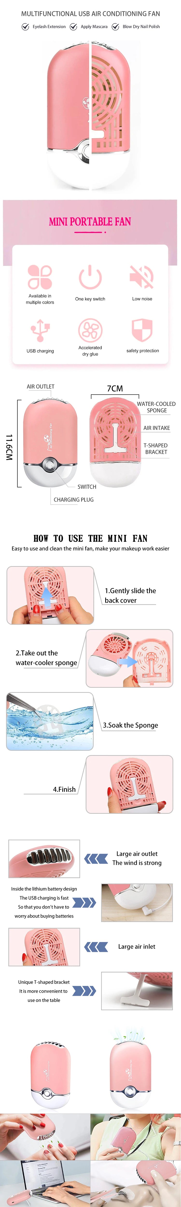 Mini USB Eyelash Fan – Portable Lash Extension Dryer