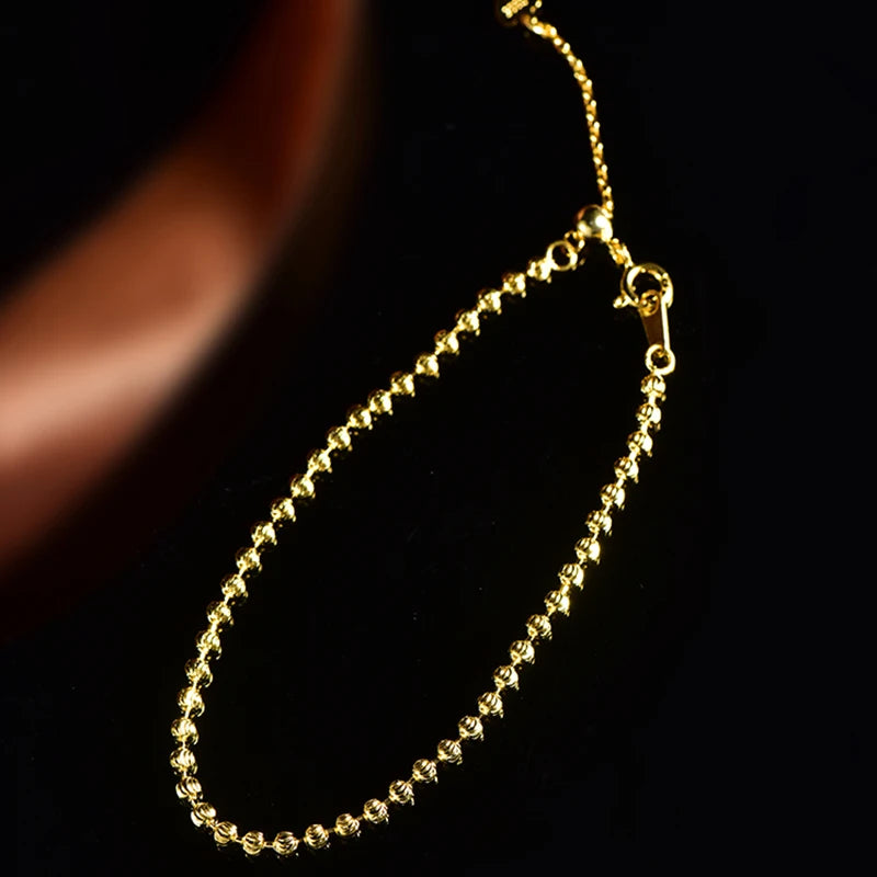 "925 Silver 2.5mm Diamond-Cut Bead Chain Bracelet – Made in Italy