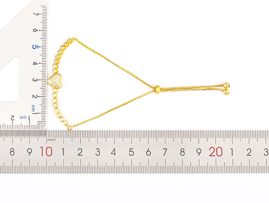 "Cubic Zirconia Love Bracelet – Adjustable Women’s Jewelry Gift"