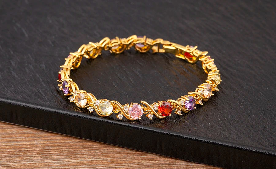"Zircon Charm Chain Bracelet – Women’s Jewelry"