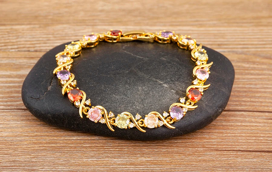 "Zircon Charm Chain Bracelet – Women’s Jewelry"