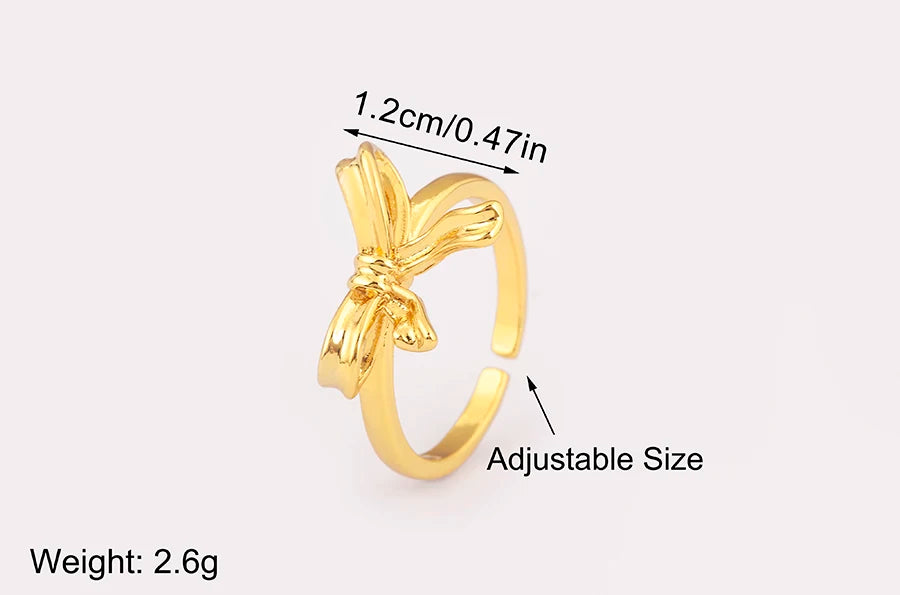 "Retro Bow Zircon Ring – Adjustable Women’s Jewelry Gift