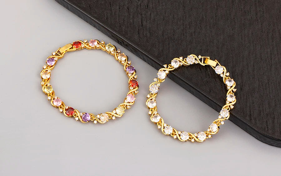 "Zircon Charm Chain Bracelet – Women’s Jewelry"