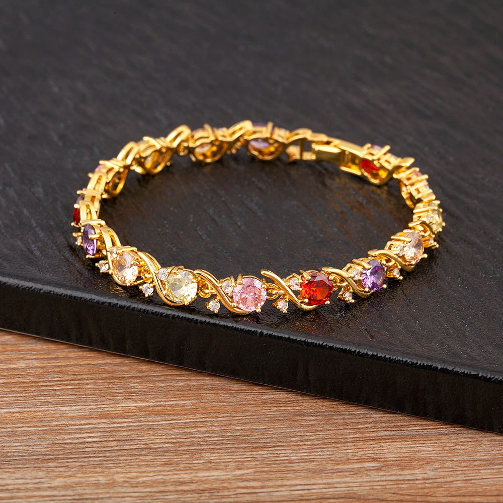 "Zircon Charm Chain Bracelet – Women’s Jewelry"