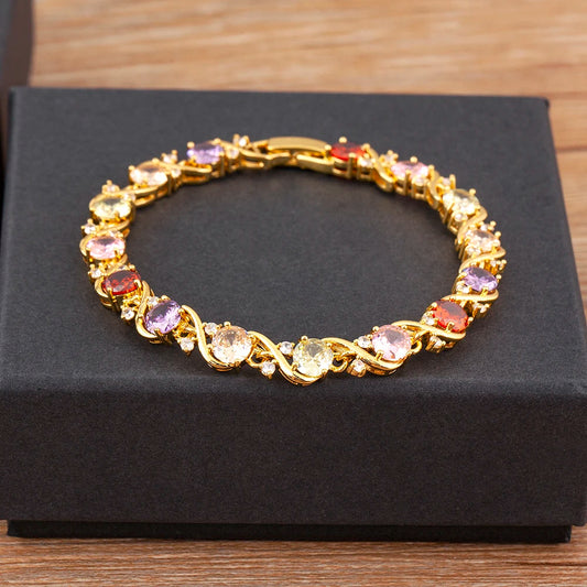 "Zircon Charm Chain Bracelet – Women’s Jewelry"