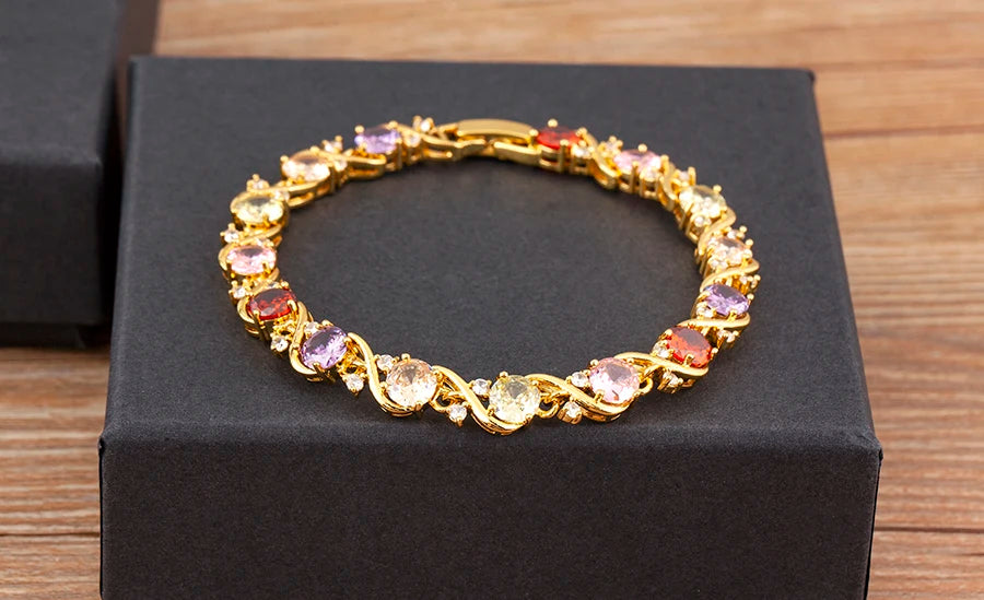 "Zircon Charm Chain Bracelet – Women’s Jewelry"