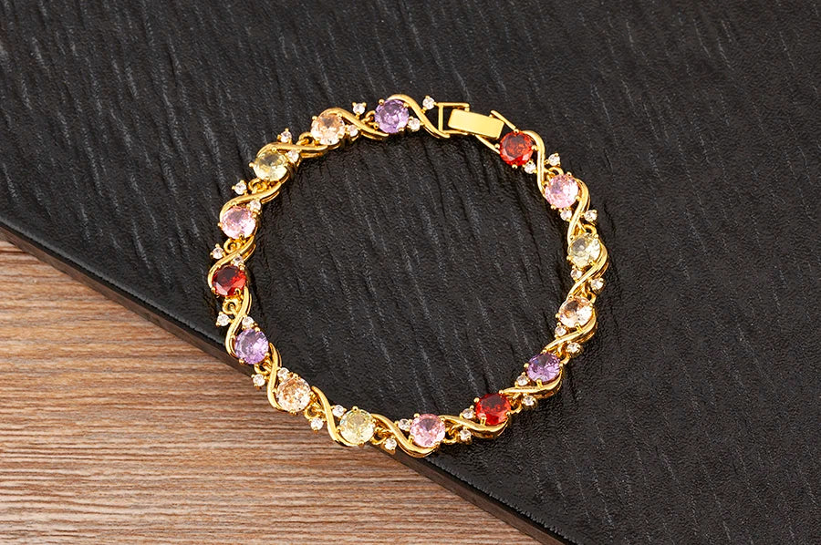 "Zircon Charm Chain Bracelet – Women’s Jewelry"