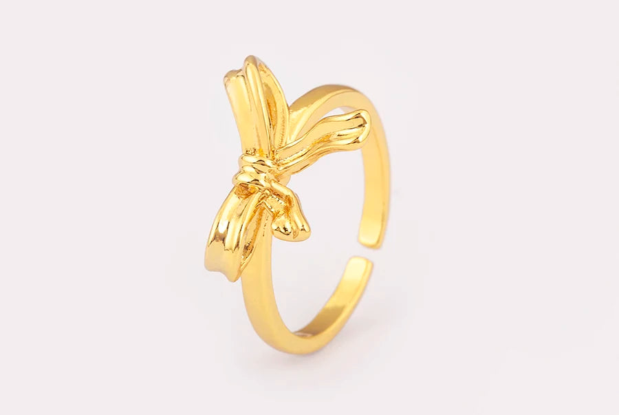 "Retro Bow Zircon Ring – Adjustable Women’s Jewelry Gift