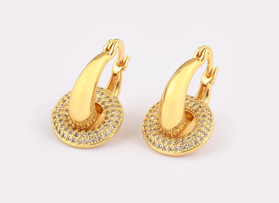 "Trendy Donut Crystal Zircon Drop Earrings – Women’s Jewelry