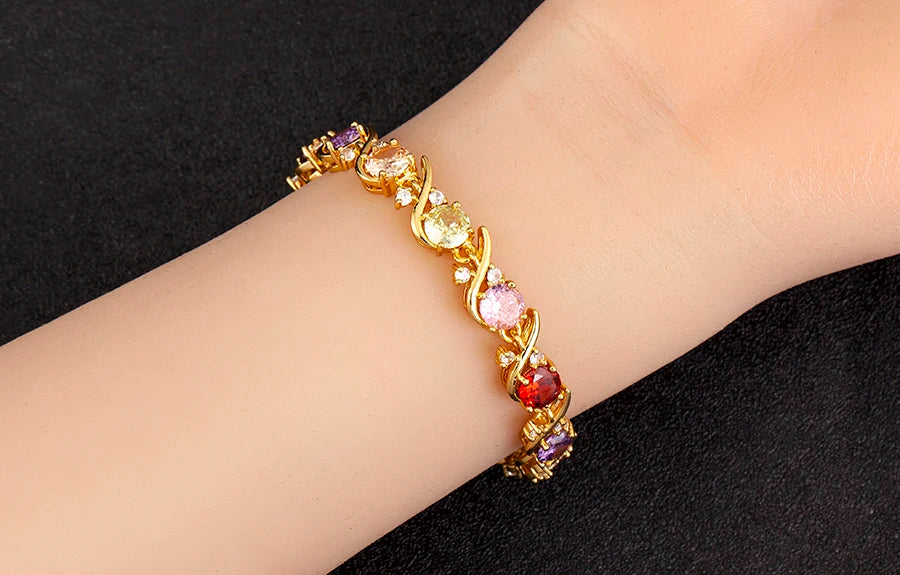 "Zircon Charm Chain Bracelet – Women’s Jewelry"