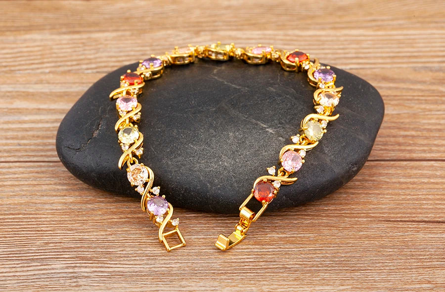 "Zircon Charm Chain Bracelet – Women’s Jewelry"