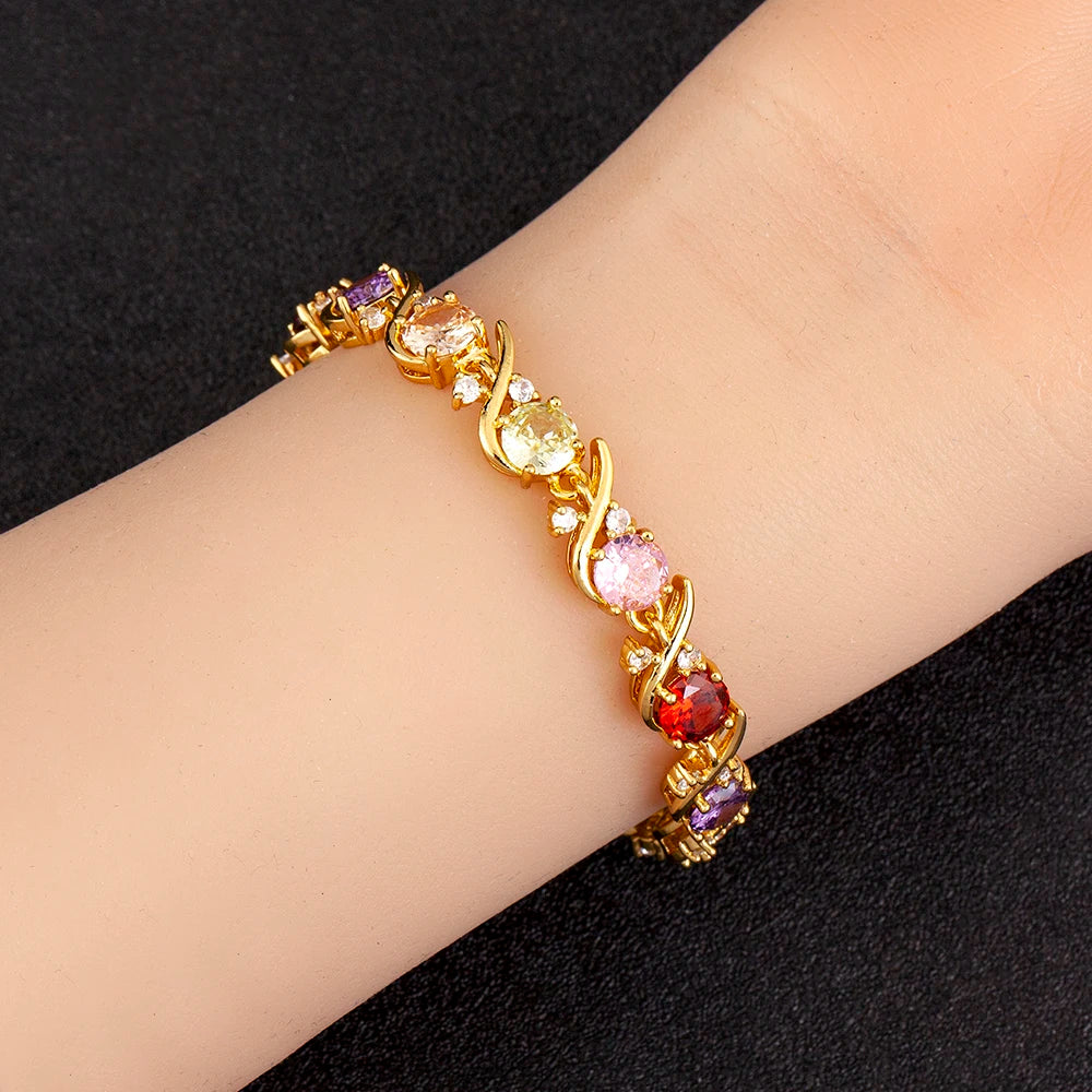 "Zircon Charm Chain Bracelet – Women’s Jewelry"