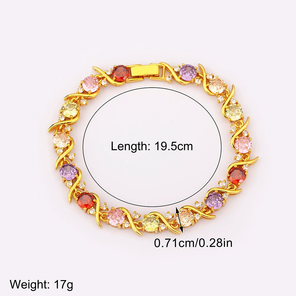 "Zircon Charm Chain Bracelet – Women’s Jewelry"