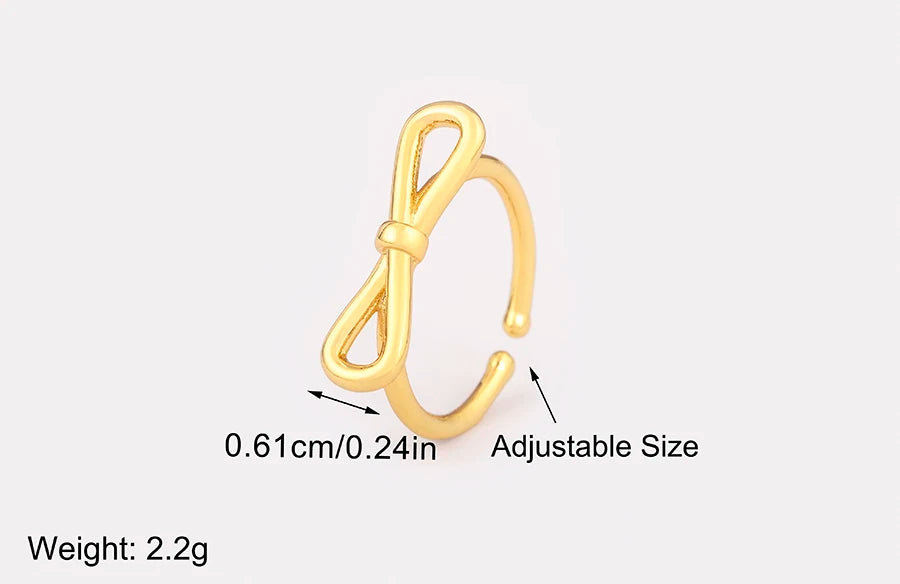 "Retro Bow Zircon Ring – Adjustable Women’s Jewelry Gift