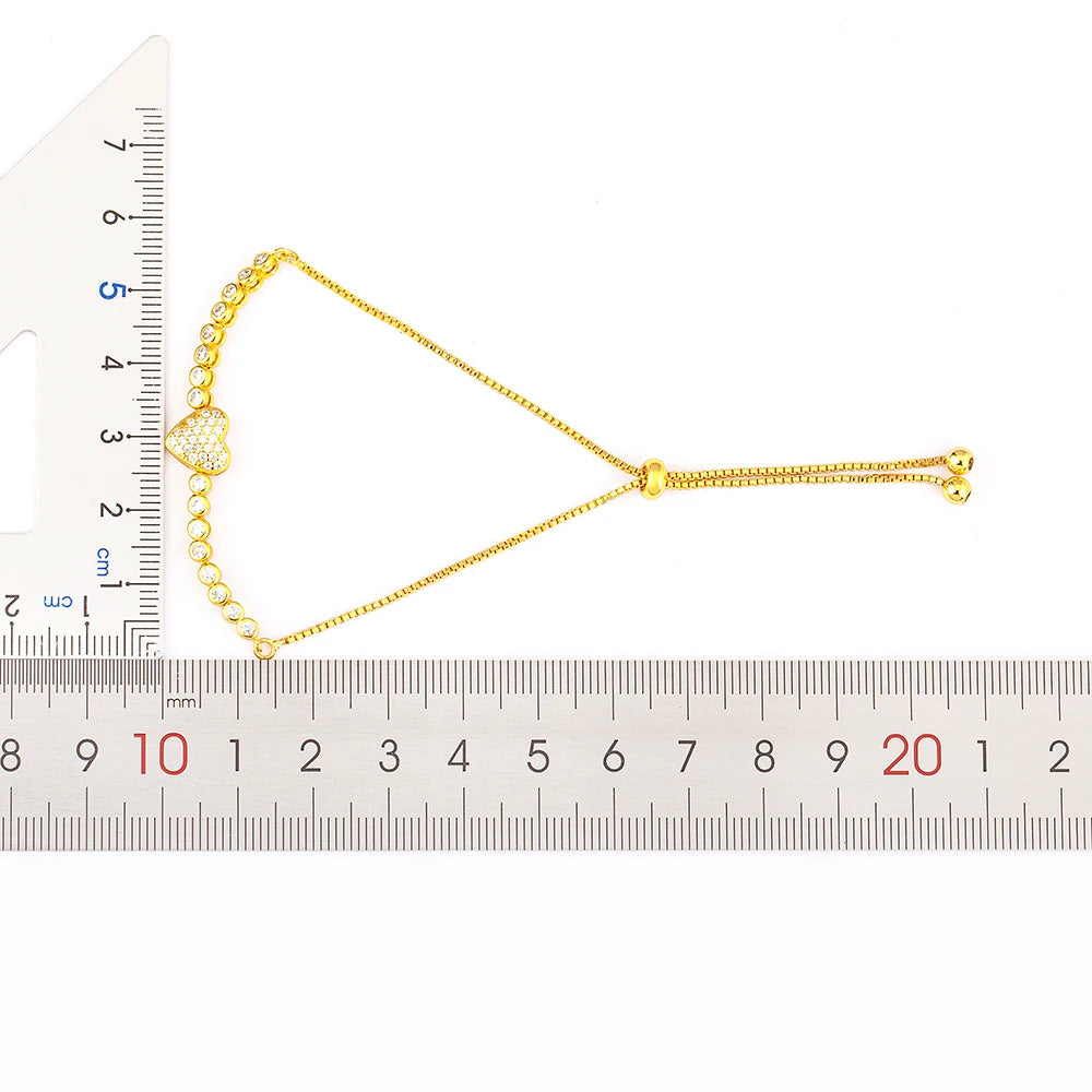 "Cubic Zirconia Love Bracelet – Adjustable Women’s Jewelry Gift"
