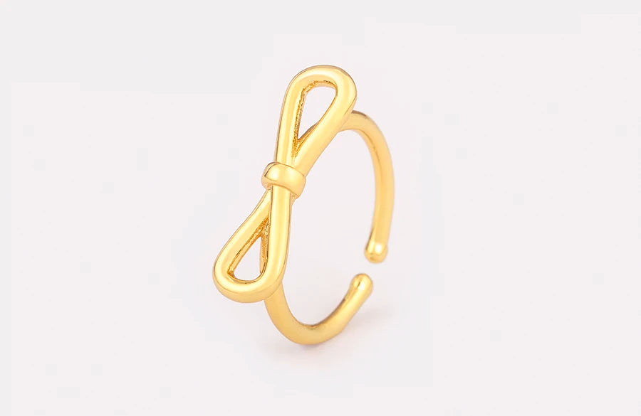 "Retro Bow Zircon Ring – Adjustable Women’s Jewelry Gift