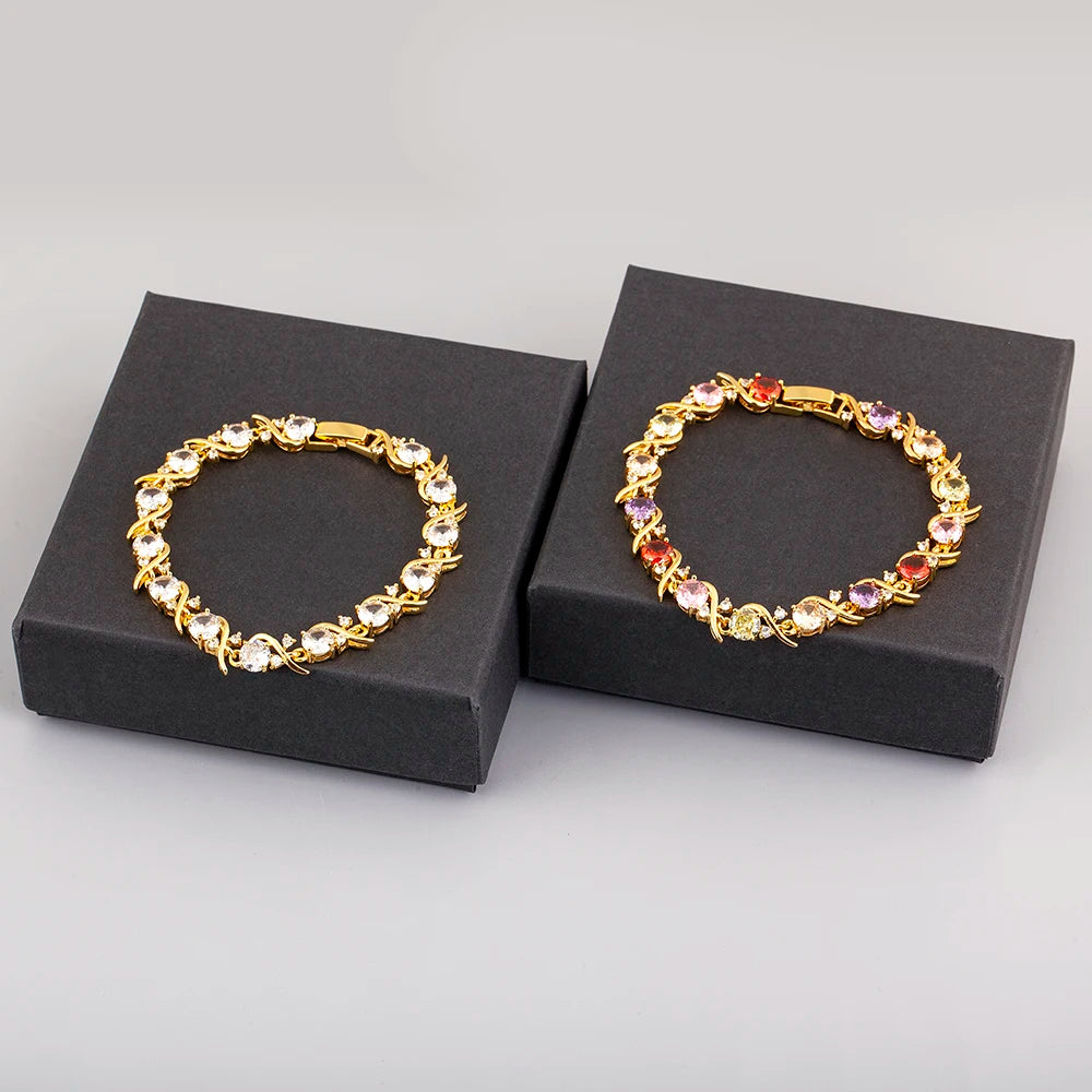 "Zircon Charm Chain Bracelet – Women’s Jewelry"